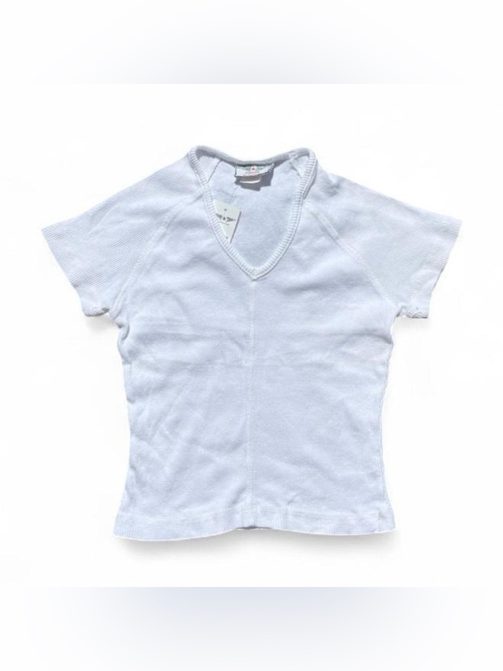 NEW 90’s deadstock Hard Tail ribbed deep v neck baby tee